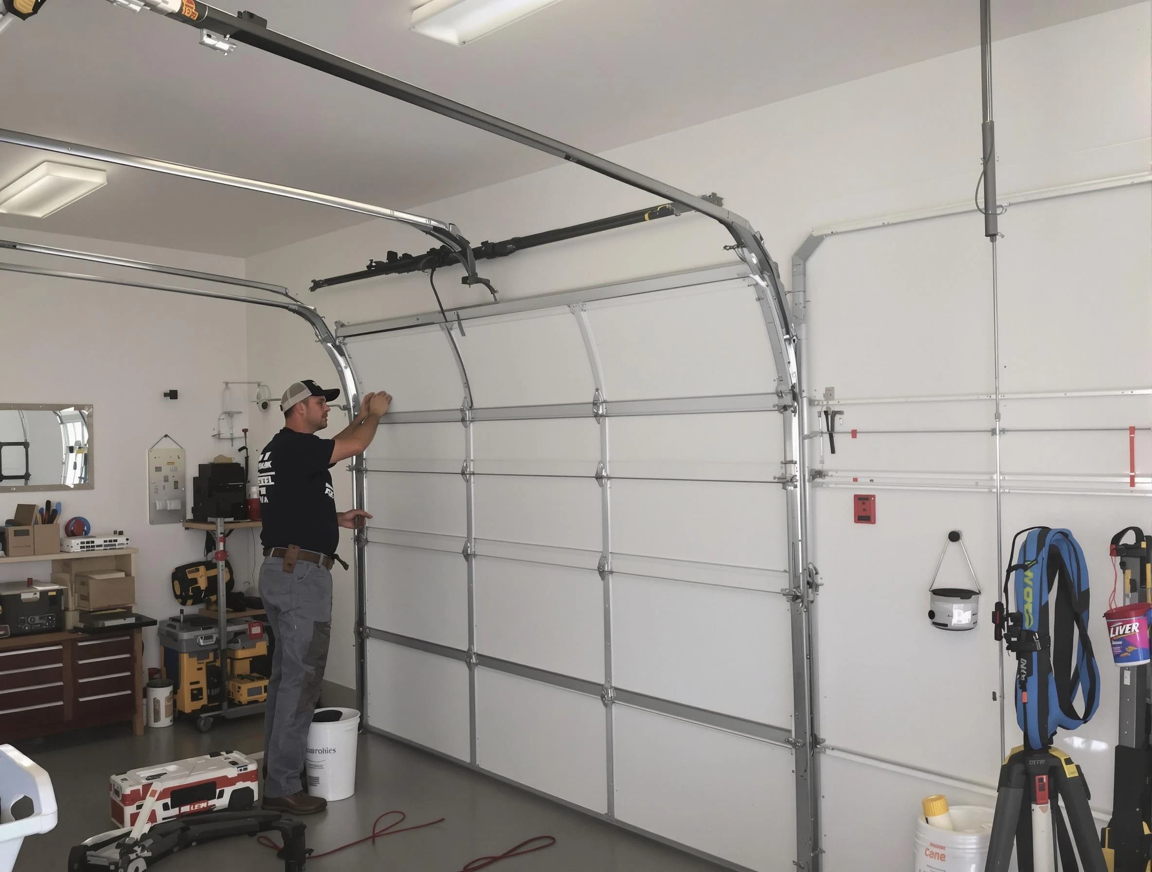 Bridgewater Garage Door Repair team installing new garage door in Bridgewater