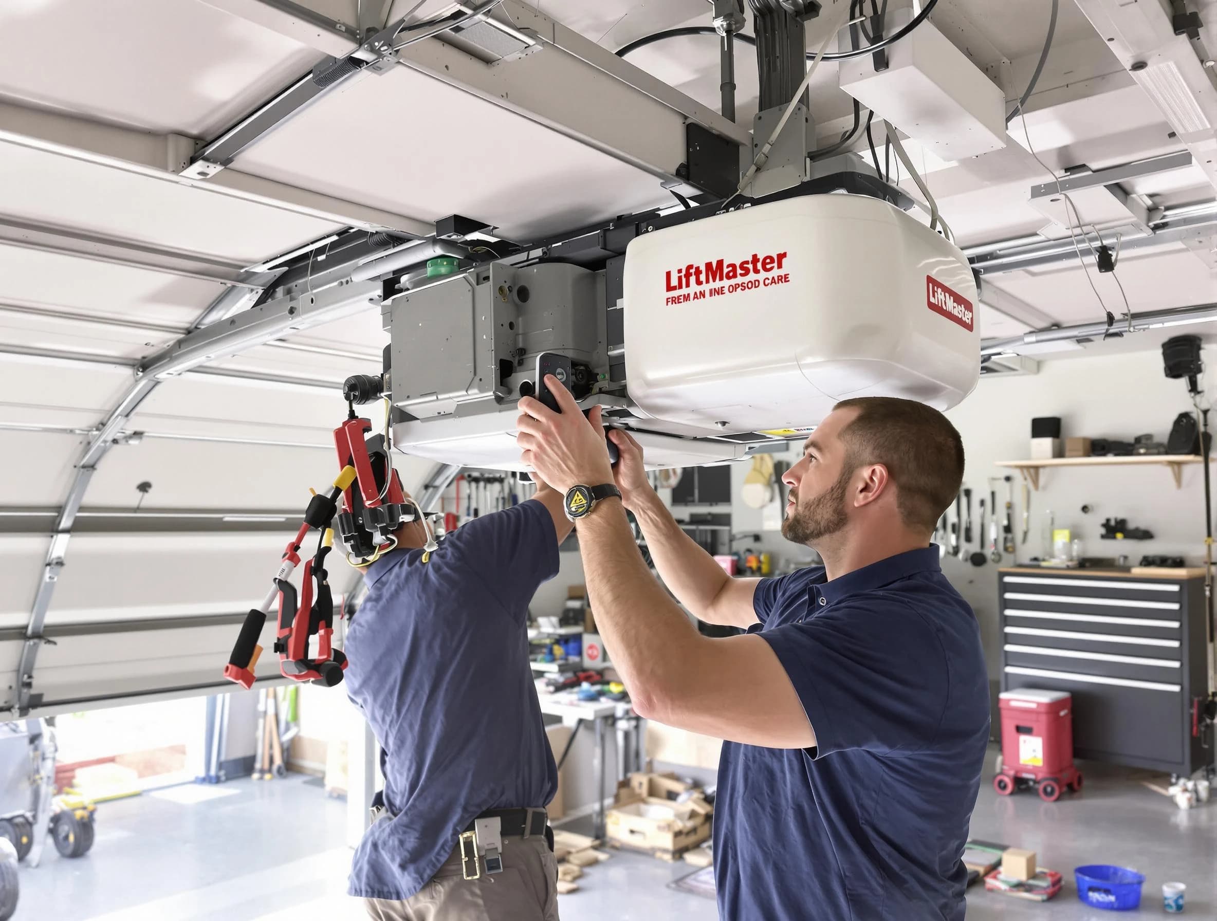 Bridgewater Garage Door Repair technician performing advanced diagnostics on garage opener in Bridgewater